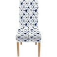 thumbnail image 2 of Dining Chair Covers Set of 4 Boho Blue Geometric Chair Covers Stretch Printed Chair Slipcovers Removable Washable Kitchen Chair Protector Cover for Dining Room, 2 of 3