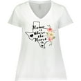 thumbnail image 3 of Inktastic Texas Home is Where The Heart is with Watercolor Floral Women's Plus Size V-Neck T-Shirt, 3 of 5
