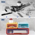 thumbnail image 5 of Stackable Desk Organizer, 13" Wide Large Desktop Storage Box with 3 Drawers, Letter Size Desk Organizer and Accessories, Plastic Drawer Organizer for Office, Document, Makeup (White, 3Pcs), 5 of 7