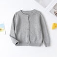 thumbnail image 6 of NIEWTR Girls Sweater Cardigan Uniform Crewneckk Button Knit Fall Kid Jacket Toddler Long Sleeve Crewneck Cardigan Sweaters(A-Grey,6-12 Months), 6 of 8