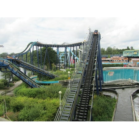 Canvas Print Rides Theme Park Amusement Roller Coaster Theme Stretched Canvas 10 x