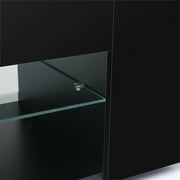 Hommpa LED TV Stand TV Cabinet for TVs up to 65 with Side Bookshelf and 4 Open Shelves Modern Television Media Console Entertainment Center