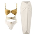 thumbnail image 4 of DGMIOCS Women's Bikini Set Tummy Control Bikini Set White L, 4 of 5