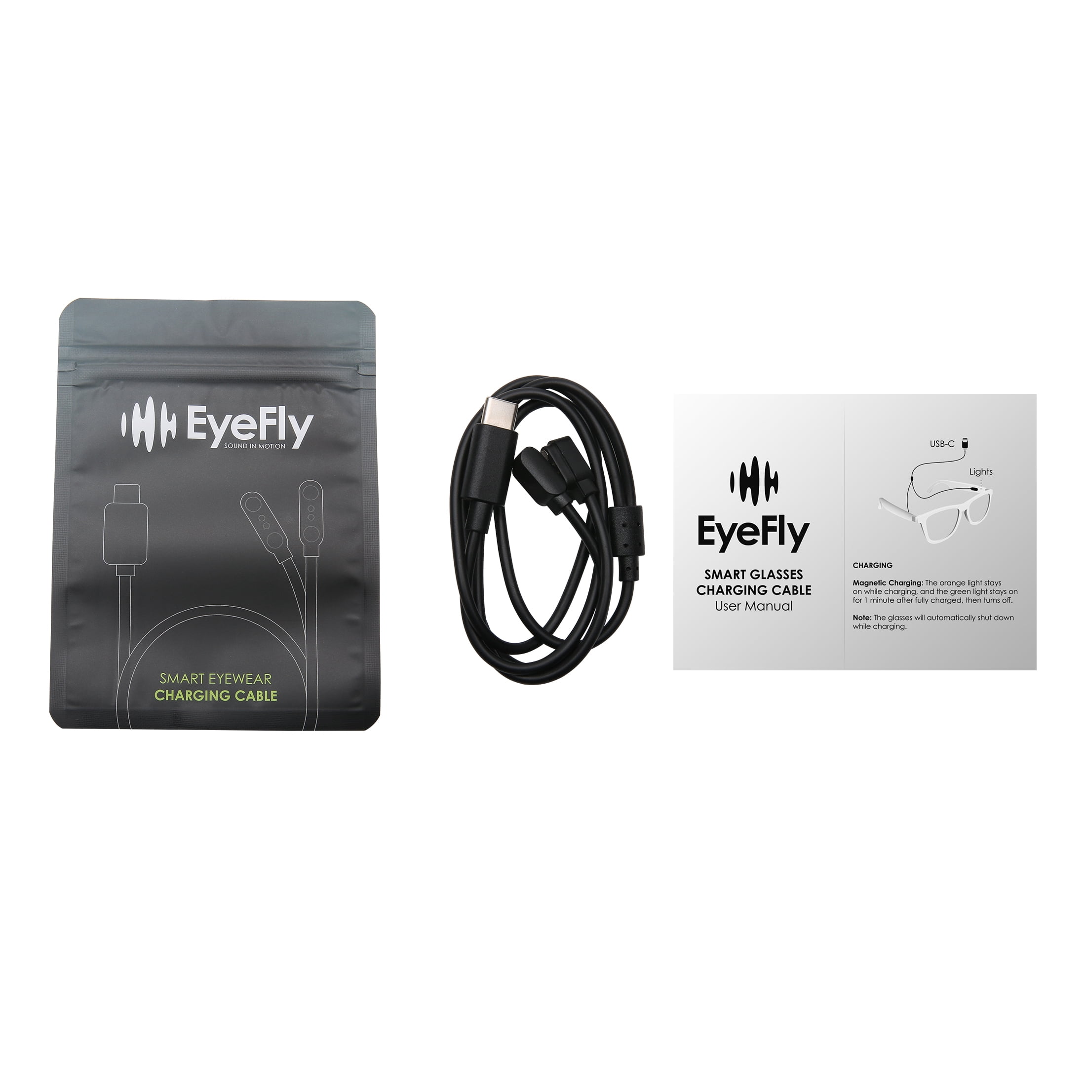 Eyefly Magnetic Charging Cable with Usb-C Connector for Eyefly Rx'able Rechargeable Bluetooth Eyewear