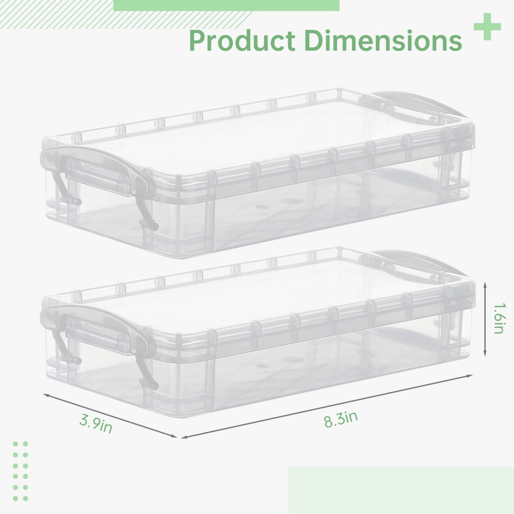 10 Pcs Clear Pencil Boxes, Stackable Plastic Pencil Cases, Large Capacity Pencil Storage Organizers with Snap-tight Lids