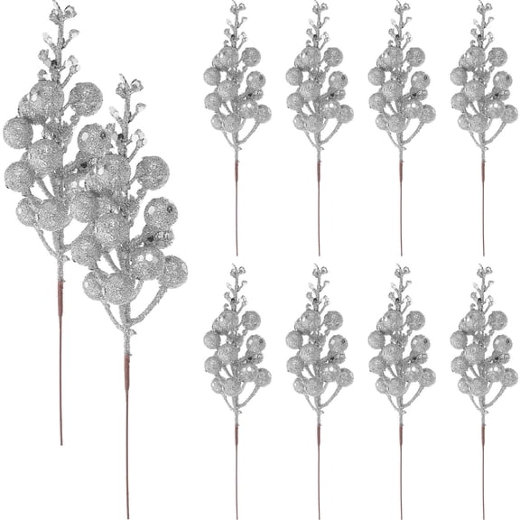 Raindrops Artificial Berry Stems for Christmas Holiday Floral Arrangements, Winter Decor, Wreaths, Centerpieces, and Home Decoration