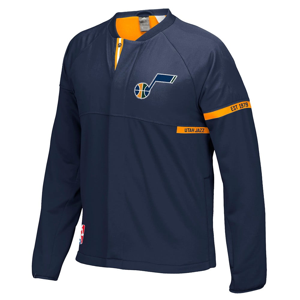 Utah Jazz NBA Adidas Navy Blue 2016-17 Authentic On-Court Team Warm Up Jacket For Men by Adidas