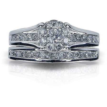 1 Carat T.w. Round Diamond 10kt White Go