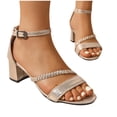 thumbnail image 5 of Viluyesy Womens Block Heeled Sandals, New Style Open Toe Comfort Spring Summer Dressy Shoes Gold, 5 of 7
