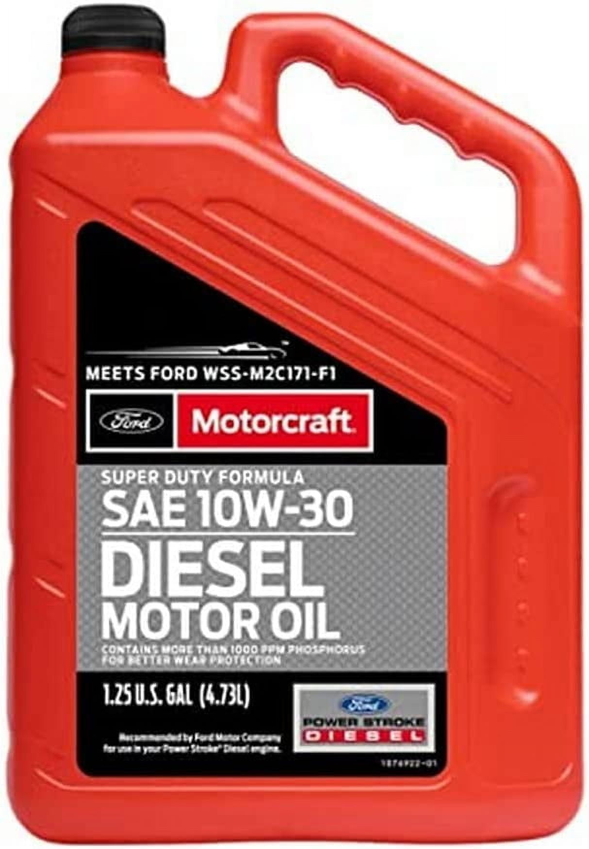 (4 pack) Motorcraft Super Duty Diesel Motor Oil, 10W-30 - A premium-quality motor oil specifically developed for Ford Motor Company vehicles, 5 quart jug, sold by each