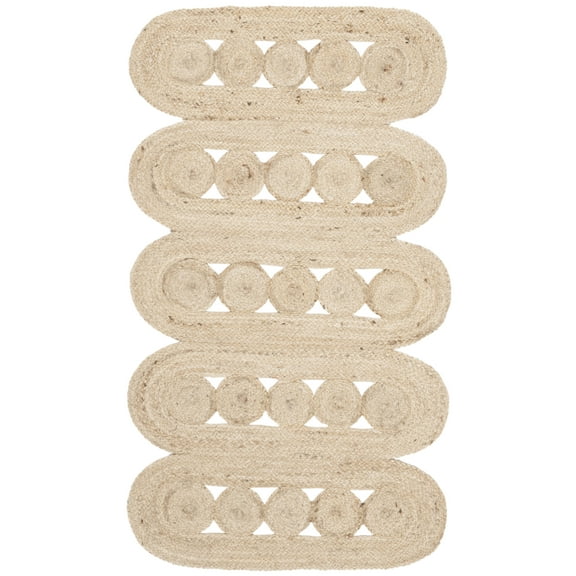 SAFAVIEH Natural Fiber Kaelee Geometric Runner Rug, Ivory, 2'3" x 6'