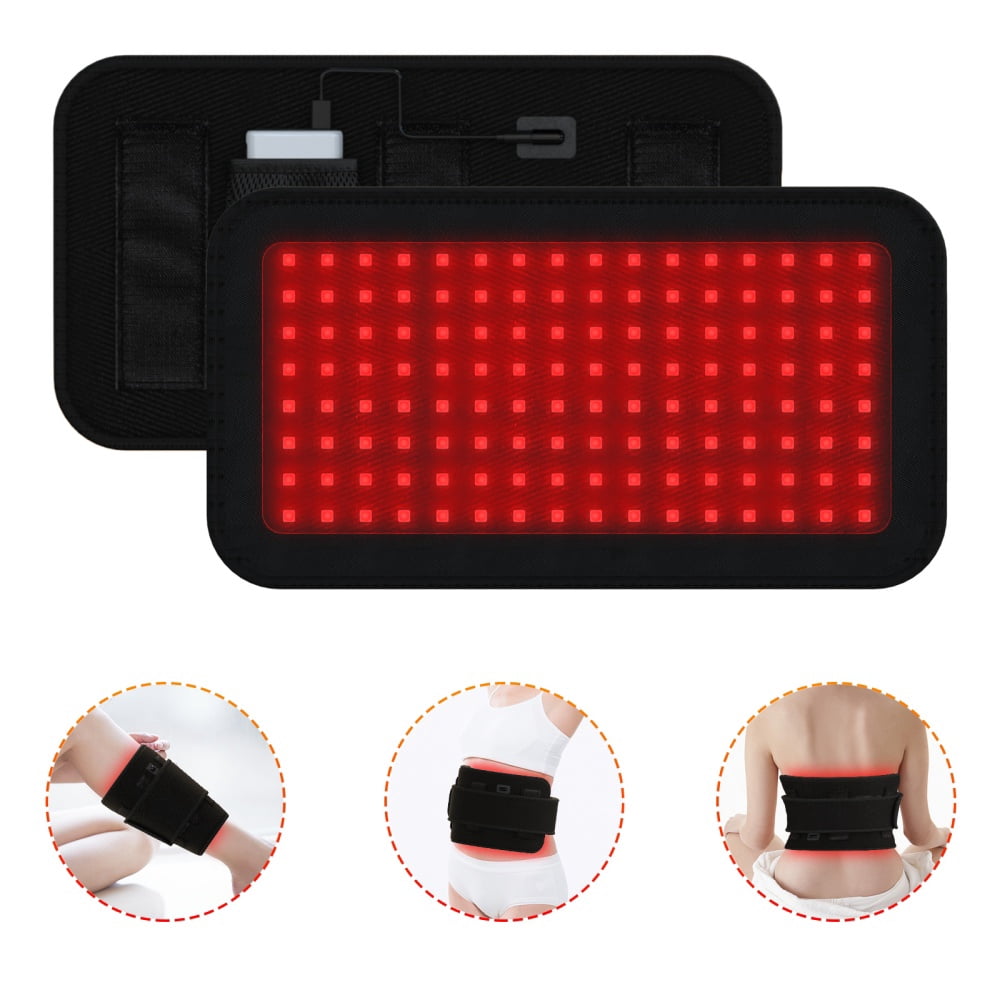 LaseLocks Red Light Adjustable Massage Belt with 128 LED Beads（880nm+830nm+660nm） - Multi-Purpose for Waist, Back, Legs, Shoulders - USB Powered