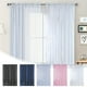 thumbnail image 1 of Cortina semi de tono translúcida de color sólido – 52"x63" – gasa de poliéster, barra de paso, negro/blanco/gris/rosa/azul marino, suave y translúcida, panel decorativo moderno, 1 of 6