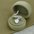 thumbnail image 5 of 7mm Heart Shape Wrap Bypass Ring Moonstone 925 Sterling Silver Women's Valentines Day Gifts Rings, 5 of 6