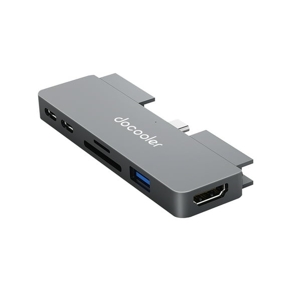 docooler 7-in-1 Type-C Hub with USB3.0 Audio HD Port TF Card Slots Compatible with Pro Type-C Phone Tablet Laptop