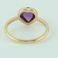 thumbnail image 2 of KIRAN FINE JEWEL Bezel Heart Purple Amethyst Heart Wedding Ring Yellow Gold Plated 925 Sterling Silver Wedding Band Ring Statement Jewelry Gift For Her, 2 of 5