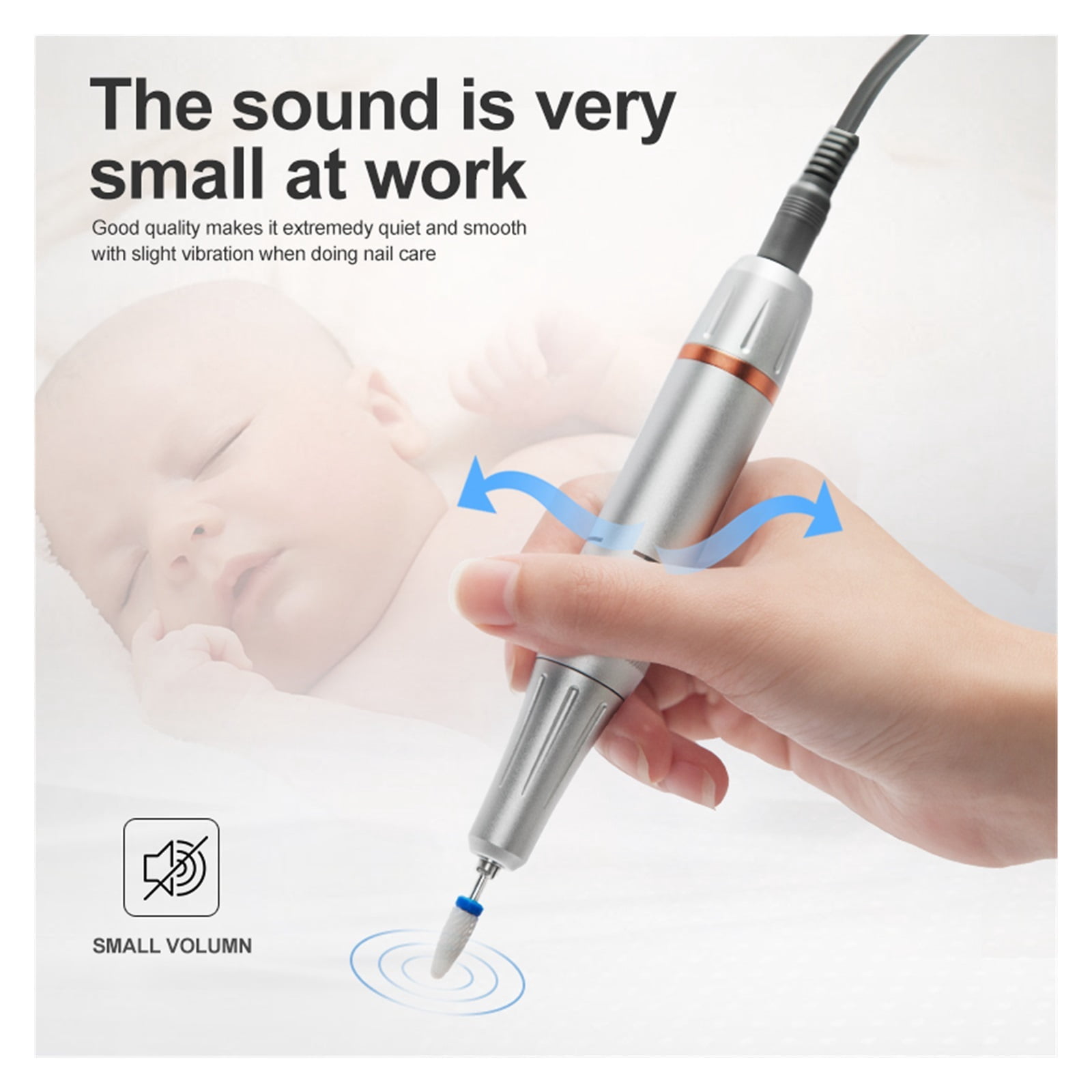 Professional Nail Drill, 35000RPM Rechargeable Nail Efile, Portable Electric Nail File Machine For , Gel Nails, Manicure Pedicure For Home Salon Use ,Low Noise