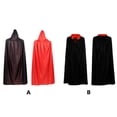thumbnail image 3 of Capa larga Unisex para Cosplay con cordones, capa transpirable amigable con la piel, vestido de lujo con sombrero/accesorios de cuello alto para Disfraces de disfraces  Monocapa/Collar Rojo 80cm Qarigey AP012550-06, 3 of 6