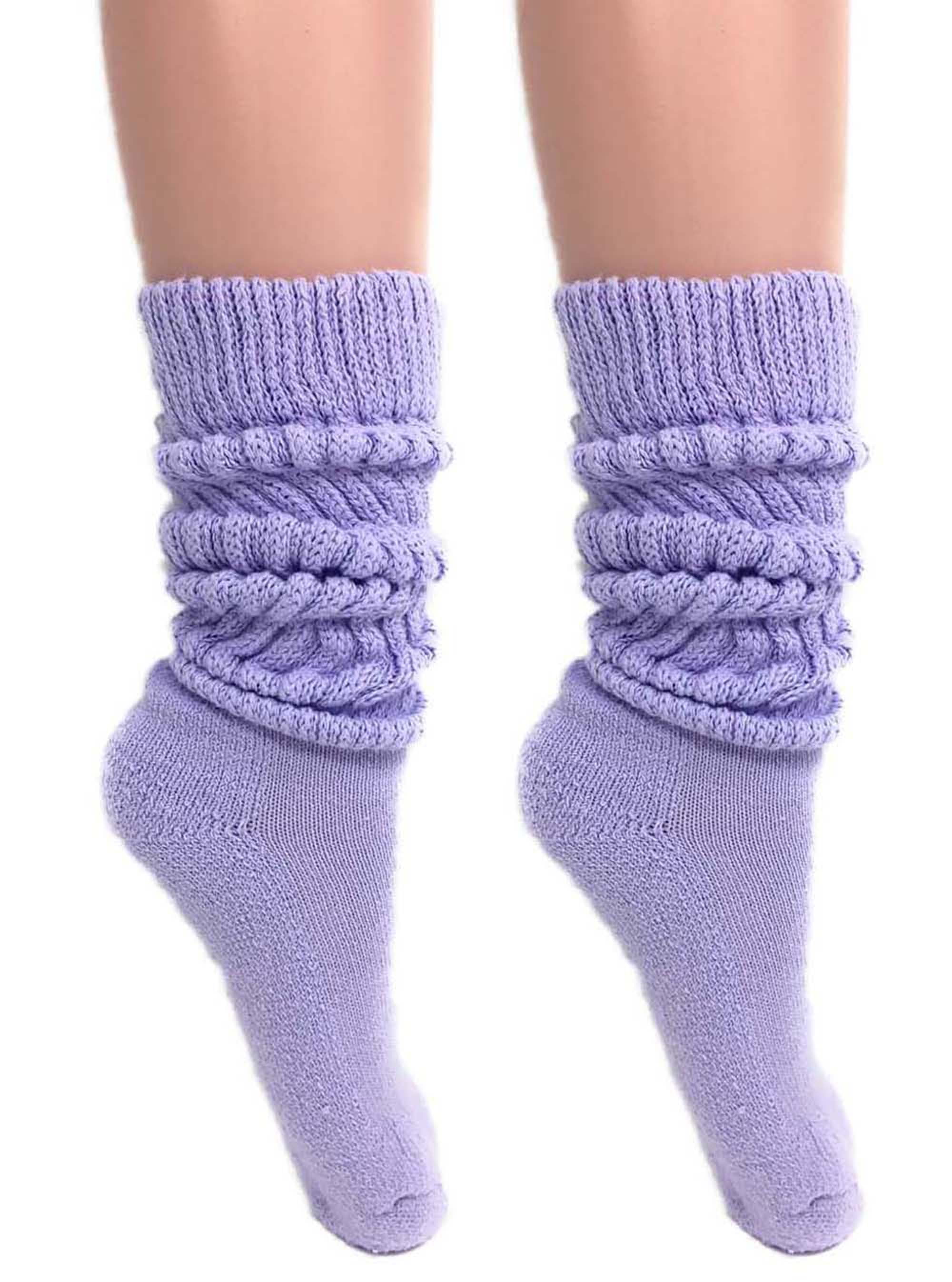 Extra Long Heavy Slouch Socks Lilac 2 Pair Size 911