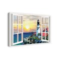 thumbnail image 2 of Creative Products Sunset Lighthouse Window 24x36 Canvas Wall Art, 2 of 4