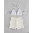 thumbnail image 4 of Women's 2 Piece Swimsuits Halter Triangle Top with Shorts Bikini Set Bathing Suits, 4 of 5