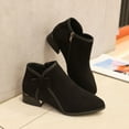 thumbnail image 6 of NTACZA Ankle Women Boots Winter Black Short Low Heel Cozy Side Zipper Booties Shoes for Women 42, 6 of 8