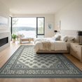 thumbnail image 3 of ODIKA Large Grey Retro Traditional Vintage Ornamental Allover Distressed Low Profile Flatwoven for Great Room, Indoor Open Concept, Living, 3 of 7