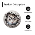 thumbnail image 4 of 12 Inch Wall Clock Battery Operated Silent Clock Decorative for Office, Kitchen, Outdoor, Living Room，Cute Red Kitten Cat in Paper Hole Pattern, 4 of 4