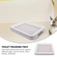 thumbnail image 3 of OULII Pet Toilet Rabbit Litter Pan PP Material Gray White Mini Portable for Guinea Pigs 1Set, 3 of 7