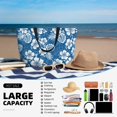 thumbnail image 5 of Wukai Leaves And Flowers Print Zipper Bag,large Beach Tote Bag,Waterproof Sandproof Bag,Grocery and Picnic Tote Travel Bag, 5 of 5