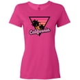 thumbnail image 3 of Inktastic California with Triangle and Palm Trees Women's T-Shirt, 3 of 5