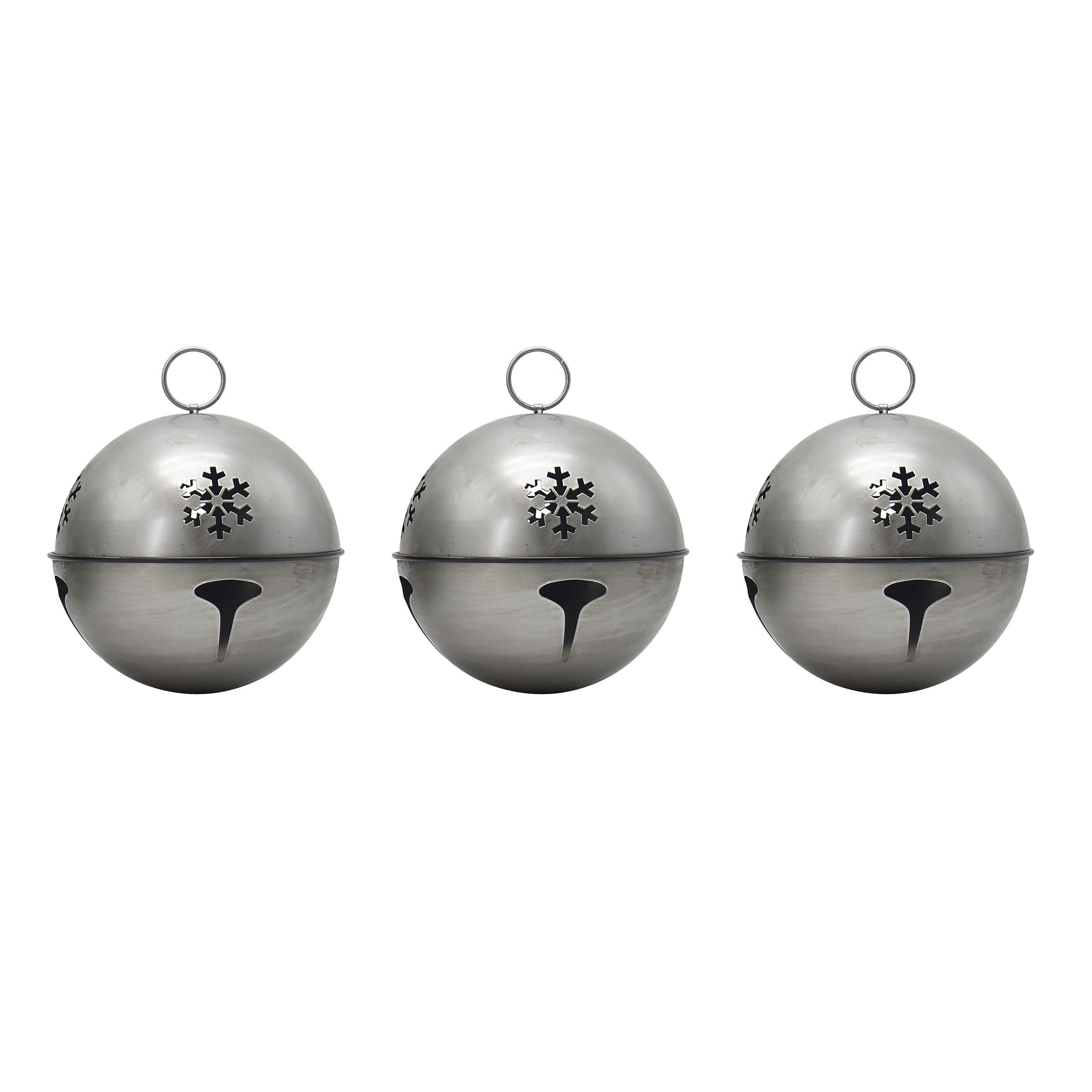 Holiday Time 3pc Silver Bell With Snowflake Detail