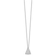 thumbnail image 2 of 925 Sterling Silver Cable Necklace with Pendants Chain White Ice 18 Inch Textured Polished and Satin Triangle Diamond 2 Extender 20 16 mm, 2 of 7