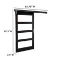 thumbnail image 4 of Twin Star Home 42" Wide Contemporary Sliding Barn Door with Frosted Glass Panels, 4 of 5
