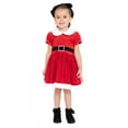thumbnail image 4 of Toddler Girl Santa Velour Cosplay Dress, Sizes 12M-5T, 4 of 16
