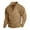 Khaki, variant on QUINDOS Mens Shirts Men's Fall And Winter Fashion Casual Patchwork Solid Pullover Long Sleeve Stand up Collar Button Loose Fit Dressy T-shirts