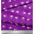 thumbnail image 2 of Soimoi Purple Poly Georgette Fabric Cat & Moon Star Print Sewing Fabric BTY 42 Inch Wide, 2 of 3