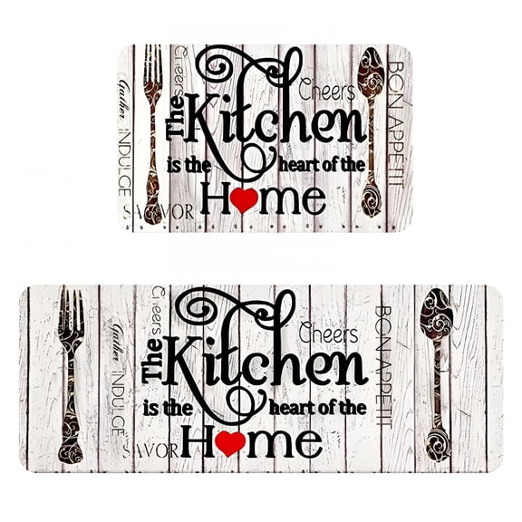 RLESO 2026 New Farmhouse Kitchen Mats Sets 2 Piece Cushioned Anti-Fatigue Comfort Mat for Home&Office Ergonomically Engineered Memory Foam Kitchen Rug Waterproof Non-Skid,47.24X15.74&23.62X15.74 Inch