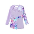 thumbnail image 5 of MSemis Kids Girls Gymnastics Leotards Long Sleeve Dance Biketards Shorts Unitards Lavender 10, 5 of 6