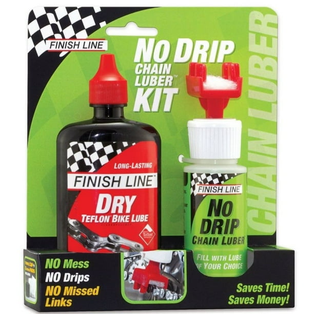 Finish Line No Drip Bicycle Chain Luber Kit with 4Ounce DRY Lube and Applicator, 2Ounce
