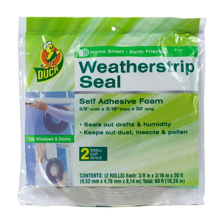 Duck Brand Foam Weatherstrip Seal for Small Gaps, (Best Garage Door Weather Stripping)
