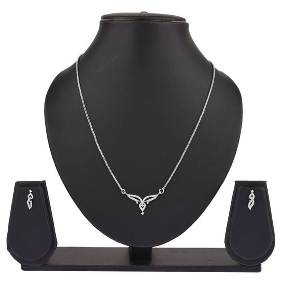 Efulgenz Cubic Zirconia CZ Crystal Pendant Chain Necklace Earrings Jewlry Set for Women