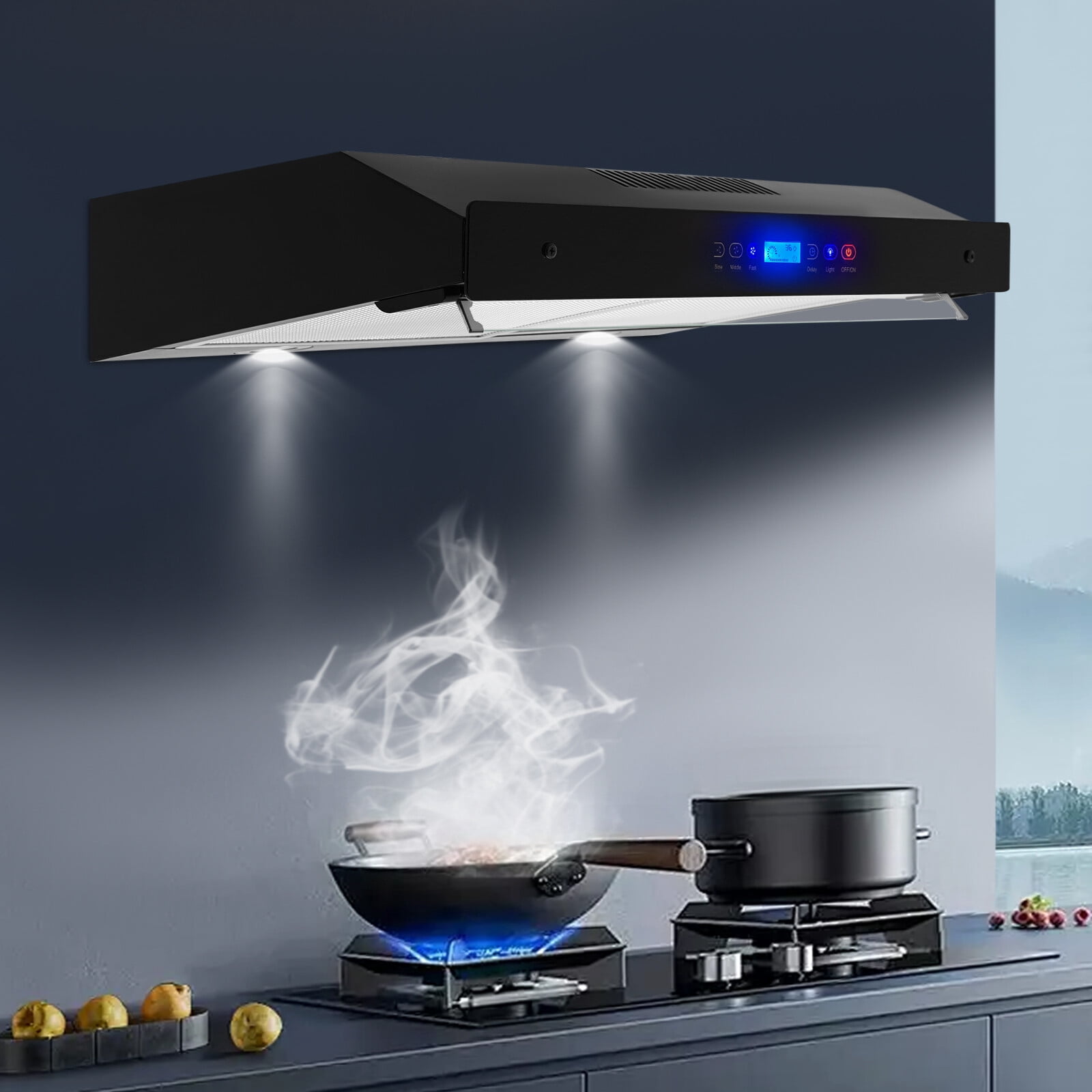 Kitchen Range Hood Touch Kitchen Hood with Dual Motors Kitchen Exhaust Hood