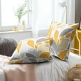 thumbnail image 6 of Orange Grey Floral Pillow Covers 18x18 Inch Set of 2 Modern Dahlia Flower Petals Decorative Throw Pillow Covers Farmhouse Pillow Cases Cotton Square Cushion Covers for Couch Bed Sofa Home Decor, 6 of 6