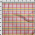 thumbnail image 3 of oneOone Cotton Jersey Blush Pink Fabric Madras Check Dress Material Fabric Print Fabric By The Yard 58 Inches Wide, 3 of 4