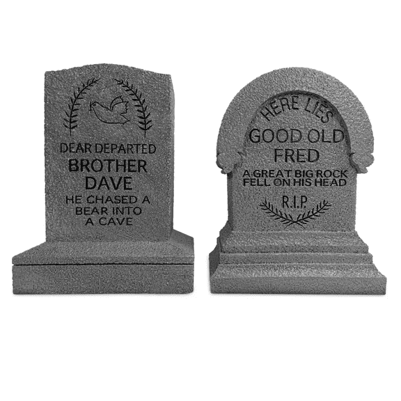 Disney Haunted Mansion 7” Tombstone Bookends, Felt Pads, Resin/Stone Powder (2 Count