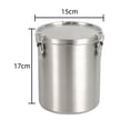 thumbnail image 3 of 1pc 520/1000/1600/2500ml Stainless Steel Tanks Sealed Kitchen Food Storage Container 11*9/13*11/15*13/17*15cm Home Storage, 3 of 11
