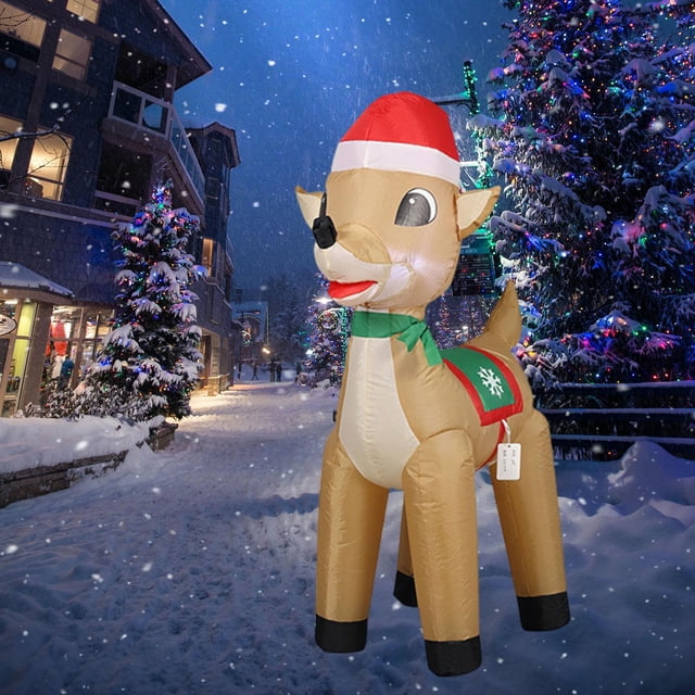 Adorno navideño inflable de con luces LED incorporadas para decoración navideña exterior