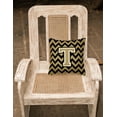 thumbnail image 2 of Letter T Chevron Black and Gold Fabric Decorative Pillow, 2 of 2
