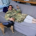 thumbnail image 3 of Forest Camo Branches Leaves Pattern Wearable Oversized Blanket,Wearable Blanket Hoodie for Adults,Cozy Hooded Blankets with Super Pockets,Super Warm Fuzzy Pullover for Women & Men, 3 of 6